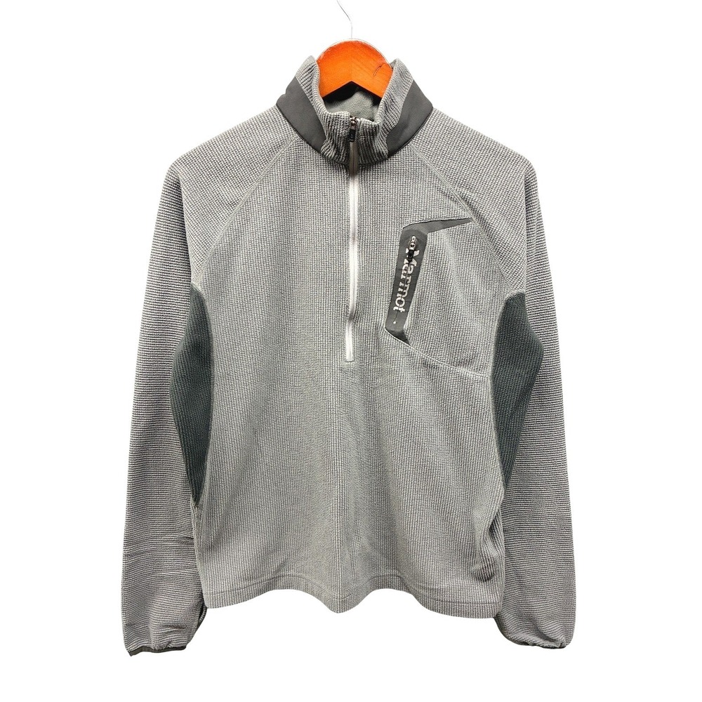 Marmot Fleece Sweater Men's S 1/4 Zip Pullover Gray Fleece Outdoor Hiking